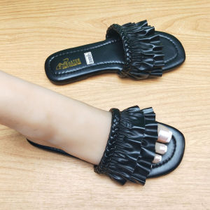COD/BAYAR DI TEMPAT | Sandal Teplek Wanita Slop Kerut Lipat Kriting Kombinasi Tali Kepang Kekinian | Sendal Teplek Perempuan Dewasa Flat Selop Krut Tali Anyam