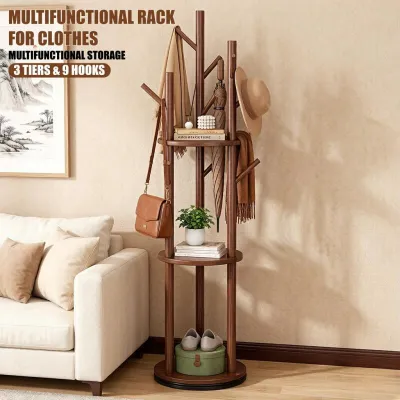 Wooden Coat Racks Clothes Hanger Standing Floor Coat Rack Living Room Organizer Clothing Hangers