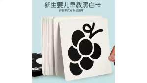 Baby Flashcard Sensory High Contrast Visual Stimulation Learning Activity Card for Baby Kids Montessori 0-36 Months