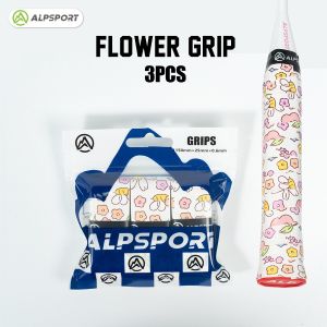 ALPSPORT 3-pack high-grade printed grip tape fashionable and versatile suitable for badminton rackets tennis rackets fishing rod grips PU material super sweat-absorbent non-slip durable outdoor sports training accessories YHSJ