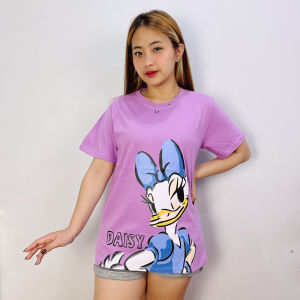048 COD Kaos Wanit Lengan Pendek Daisy Duck Paint Dewasa