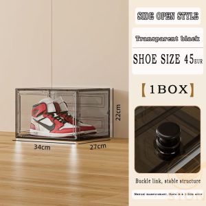 MILE Shoe Box Transparent Foldable Shoe Storage Box Stackable Magnetic Shoe Cabinet Kotak Kasut Shoe Rack 鞋盒/鞋柜