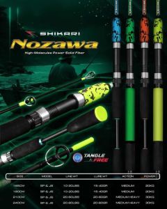 Joran Shikari NOZAWA dan BLACK DOG Fiber Solid 165-210CM Full Busa dan Japan Style