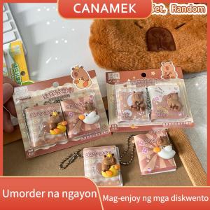 CANAMEK 2Pcs Set Cute Capybara Mini Portable Notebook Small Notepad Kawaii Stationery Office Accessories School Supplies Back To School Gift For Kids