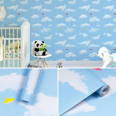 ขนาด45cm*10เมตร wallpaper วอลเปเปอร์ติดผนัง สติ๊กเกอร์ติดผนัง ติดง่ายมีกาวในตัว วัสดุPVC กันน้ำ ติดทนทาน ลอกออกไม่ทิ้งคราบกาว