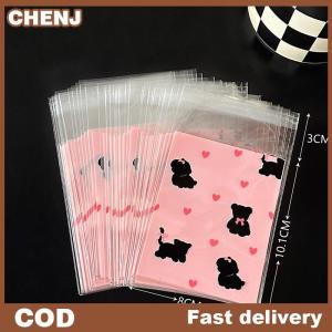 CHENJ  50pcs trong suốt dễ thương Bow tự dính OPP Túi Kpop thần tượng thẻ ảnh bảo vệ lưu trữ túi photocard thẻ tay áo
