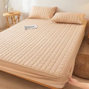 100% Waterproof Mattress Cover Quilted Cotton Mattress Pad Fitted Bed Sheet Mattress Protector Double/Queen Size