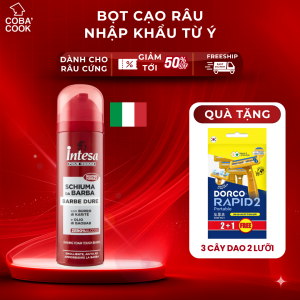 Bọt cạo râu nhập khẩu Ý Intesa tặng dao cạo DORCO RAPID2