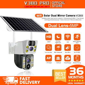 V380 PRO Solar Dual Lens CCTV Camera For House WiFi IP Camera Home Wireless with indoor and outdoor/ Full Color Night Vision /Alarm warning HD 1080P