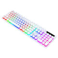 《411》T-WOLF Thunder Wolf T80 Gaming Keyboard Wired Illuminated Laptop Office Pink Punk Retro Keyboard. 