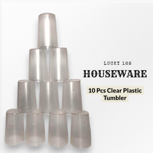 10 Pcs Clear Plastic Tumbler/Baso/High Quality Restaurant Drinking Tumbler/Transparent Tumbler/Transparent Quality Reusable Drinking Cups Drinkware Set