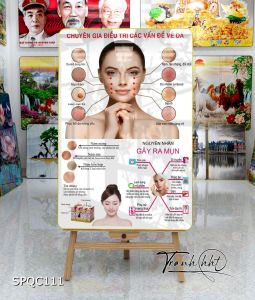 Tranh spa làm đẹp tranh điều trị da tranh massage da mặt Tranh Spa dưỡng sinh đông y làm đẹp điều trị tráng gương treo tường SPQC111