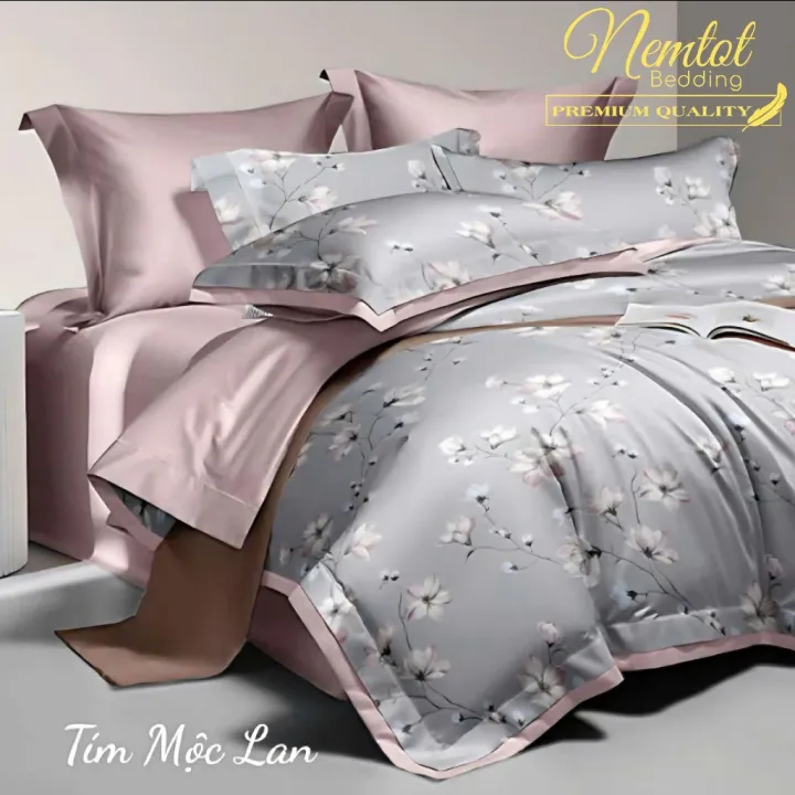 🍀SIÊU ĐẸP🍀 Bộ 5 Món Gồm Chăn Lụa Tencel Than Hoạt Tính Kháng Khuẩn Mát ...