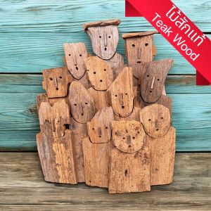 ไม้แกะสลัก Family Tree Collection Family Portrait ไม้สัก โมเดล งานศิลปะ 20x33x5cm แต่งบ้าน ตั้งโต๊ะ งานทำมือ Family Tree Handmade Teak wood Sculpture