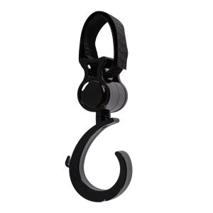 [SG Stock] Japandi Leather Stroller Hook，360°Rotating Hook，Multi-Purpose Carabiner for Stroller Car & Travel Bags Hook