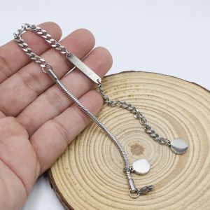 Lắc chân nam nữ titan dây xích phối dây tròn phong cách cá tính dây đơn và dây đôi