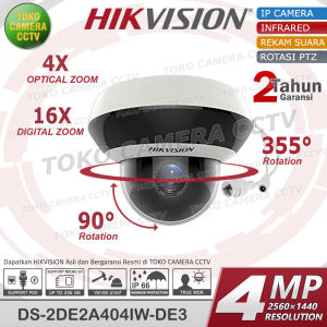 HIKVISION DS-2DE2A404IW-DE3 4MP IP CAMERA CCTV MINI PT KAMERA PTZ 360 4X ZOOM