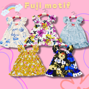 PAKET 4 PCS DRES FUJI RAYON usia 0-6 TH dress anak perempuan baju harian dress bayi dress kekinian baju bayi dress balita