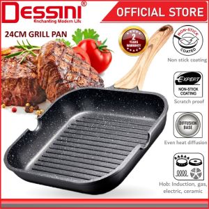 🔰 <LazMall> Dessini Italy Marble Stone Grill Steak Frying Pan 24cm / 28cm Induction Non Stick Pot Bowl Wok Cookware Tool