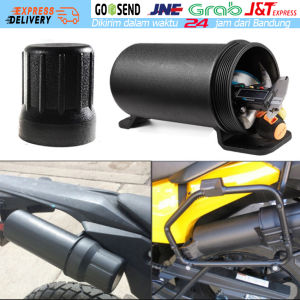 Motorcycle Trail Tool Box Holder Bottle Kotak Alat Motor Trail Waterproof Tool Tube Gloves Raincoat Storage Box Universal for Honda Yamaha Kawasaki Universal