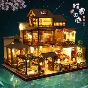 Mô hình đồ chơi trí tuệ sáng tạo DIY Nhà búp bê thủ công tự làm lấy bằng gỗ phong cách kiến trúc Nhật Bản Nhã Tuyền Đình