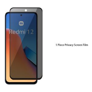 For Redmi 12 Redmi12 Redmy12 4G 5G 2023 Xiaomi Anti-Spy Private Tempered Glass Full Cover Screen Protector Anti Peek Privacy Film Protective Glass Anti Scratch 9H Hardness