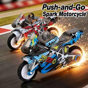 Kids Spark Motorcycle Toy Inertia Pull Back Stunt Racing Bike Mini Vehicle Model Boys Gift Mainan Motosikal Percikan Api Kanak Kanak Motor Inersia Tarik Belakang Aksi Lumba Mini Hadiah Budak Lelaki 儿童火花摩托车玩具惯性回力滑行特技机车迷你仿真赛车模型男孩礼物 A586