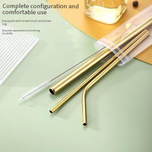 Set Stainless Steel Straws Metal Drinking Straws Straight Curve Reusable Washable