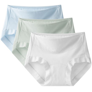 3 chiếc quần lót nữ eo cao giữa quần lót cotton cho nữ ngoại cỡ đồ lót L-3XL quần lót thoáng khí mềm che phủ toàn bộ