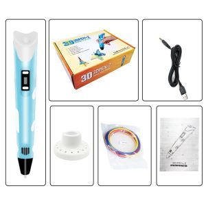 OKKFINE Kids Favors Drawing Supplies With LCD Screen Christmas Birthdy Gift PLA Filament 3D Printing Pen 3D Pens Arts Printer