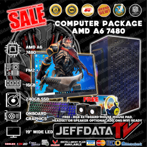 Computer Set Amd A6-7480 fm2+ 16gb ram 240gb ssd Onboard 19"wide led monitor led keyboard mouse headset