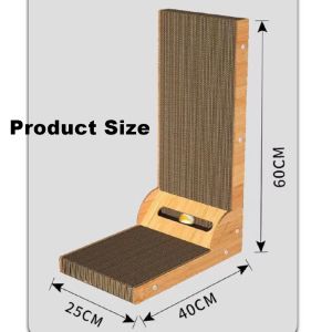 TRENY L Shape Cat Scratch Board With Ball Track Toys Cat Scratcher Board Corrugated Pencakar Kucing Tempat Cakar 貓抓板