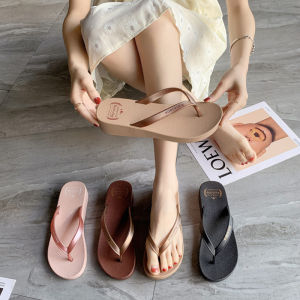 ANTAS SUPER รองเท้าผู้หญิง Flip-Flops สีน้ำตาล Summer Essential รองเท้าแตะ 36-40 รองเท้าแฟชั่นที่สวยงามสไตล์อังกฤษ