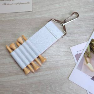 LUMIYA PU Leather Golf Tee Holder Anti-Loss Clip Portable Keychain Pouch Professional Large Capacity Golf Tee Organizer Golf Accessories