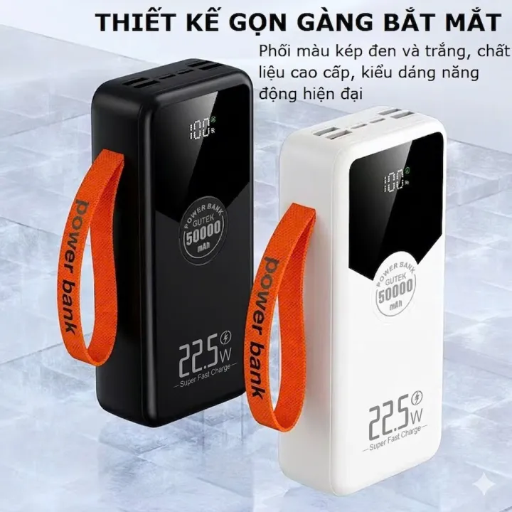 Sạc dự phòng 50000mAh sạc nhanh 22,5W pin dung lượng lớn có dây cắm nhiều điện thoại - Gutek GT230 | BigBuy360 - bigbuy360.vn Sạc dự phòng 50000mAh sạc nhanh 22,5W pin dung lượng lớn có dây cắm nhiều điện thoại - Gutek GT230 | BigBuy360 - bigbuy360.vn