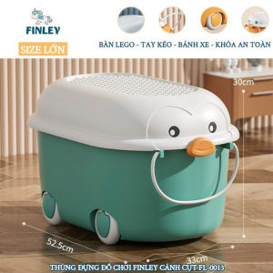 [HCM] Hộp Đựng Đồ Chơi Cho Bé Thùng Để Cất Đồ Chơi Hình Cánh Cụt Có Bánh Xe