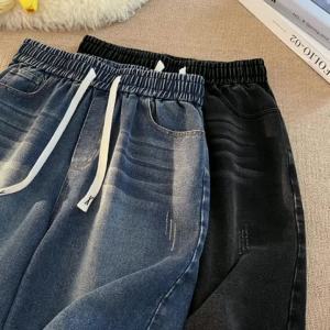 Mens Shorts Jorts Denim Summer Casual Stretch Waist Washed American Style Elastic Comfort Lightweight