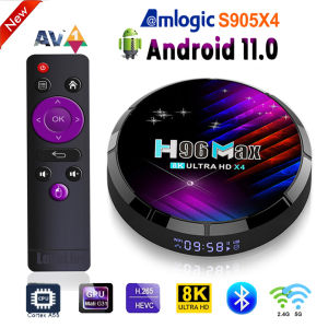 New H96 Max X4 Android 11 TV Box Amlogic S905X4 Quad Core Cortex A55 8K 4K HD AV1 2.4G&5G Wifi Bluetooth 4GB 32GB 64GB USB 3.0 100M Smart Media Player Support Voice Assistant 2022 New H96MAX Set Top Box