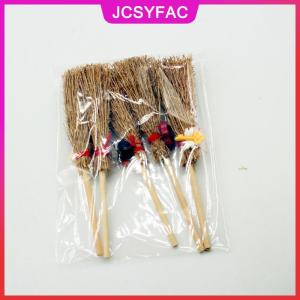 JCSYFAC 5pcs Dollhouse phụ kiện mini Chổi phù thủy rơm Chổi tự làm treo đồ trang trí cho Halloween trang trí bên đạo cụ trang phục