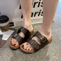 Julyya Sandals For MEN & Women Two-Strap With Adjustable Buckle Couple Flat Slippers. 