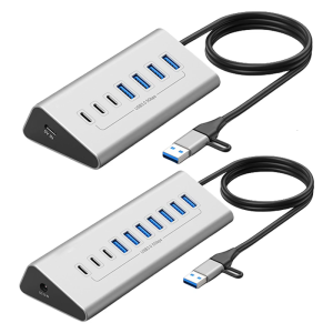 USB3.0 Hub Type C Hub Multiple USB Splitter 7/10 Port Multiple Expander Power Adapter USB Hub Heat Dissipation for PC