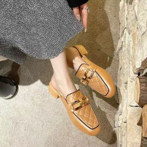[Free Shipping] New Niche Thick-Soled Fashionable Slip-On Shoes Closed-Toe Slippers For Women Casual Outdoor Wear Ultra-High Heels Lazy Style
