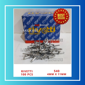 Paku Rivet Rivetti 540 4mm x 11mm Blind Rivet Isi 100 Pcs