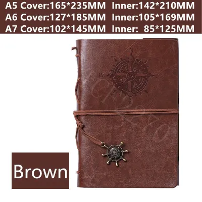 Retro Pirate loose Book Spiral Notebook PU Leather Notebook Travel Journal kraft cute notebook