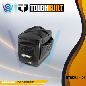 TOUGHBUILT STACKTECH Black Polyester 11" Zippered Compact Tool Bag Tote TB-B1-S-60C
