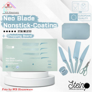 STEIN STEINCOOKWARE knive set neo blade white / pisau set talenan anti lengket ST-NBL003