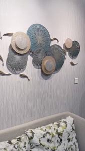 Modern minimalist living room TV sofa background wall decorations three-dimensional light luxury entry aisle entrance wall decorations