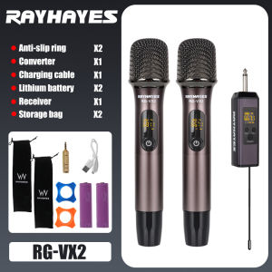 RAYHAYES Metal Wireless Microphone UHF Professional Rechargeable Handheld Mic for Performance