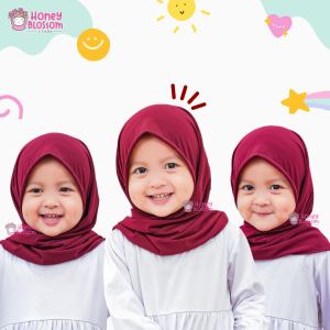 HONEYBLOSSOM - Pashtan Anak Jersey Premium Kancing Belakang / Kerudung Anak Perempuan / Hijab Anak