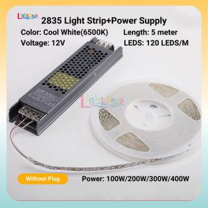 2835 LED strip light incude Power Supply Suit 12/24V 100W 200W 300W 400W Option Plug 5m 10m